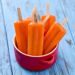 Ice Lollies made of oranges and carrots!